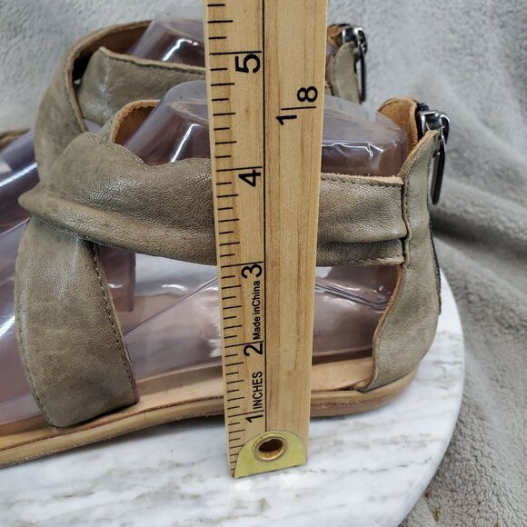 Sundance Shoes Womens EU 37 US 6 Brown Leather Cross Strap Sandals *Read* - Picture 4 of 10